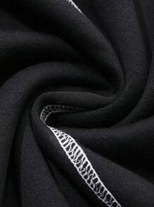 FRIFUL Women Ruffle Hem Color Block Midi Dress,Fall Dress - Black - View 6