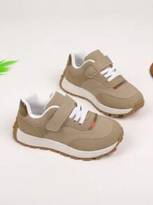 1 双儿童休闲舒适户外运动鞋，适合男孩和女孩，适合所有季节 - 杏色 - 查看 3