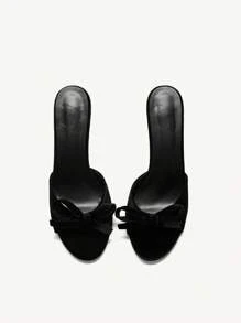 CUCCOO CHICEST 棕色 PU 女士穆勒尖头高跟凉鞋 - 黑色 - 查看 8