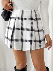 Chiquease Peste 25 de femei, ocazional, la birou, fustă midi în carouri, dulce și minimalistă