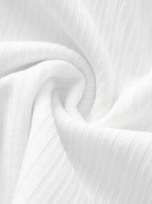 SHEIN Girlism Tween 女童白色时尚简约舒适褶皱亲肤防滑露肩抹胸