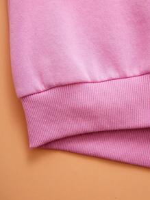 THE HAPPY LOOK Sudadera bordada, diseño minimalista casual de cuello redondo y unicolor, para uso diario