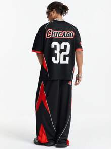 Manfinity VCAY Men's Digital Print Loose Knit Short Sleeve T-Shirt Set - Black - View 3