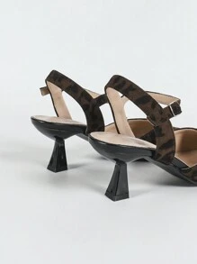 CUCCOO BIZCHIC 女士尖头豹纹低跟性感高跟鞋 - 彩色 - 查看 10