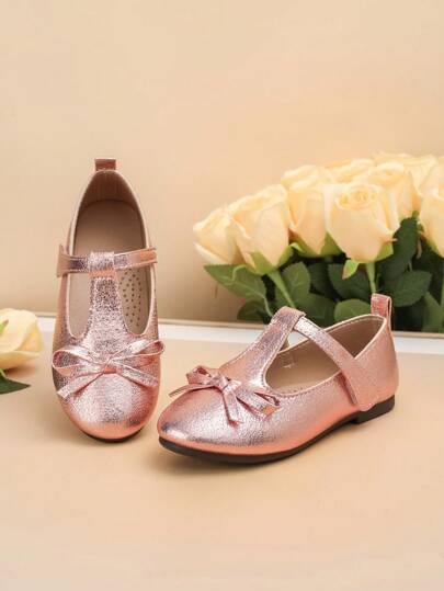 Fashionable & Versatile Kids Flat Shoes, New Girls Bow Decor Casual Shoes