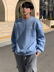 DAZY Men's Plain Pullover Sweatshirt, Casual & Stylish For Everyday Wear,Fall Clothes