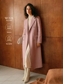 MOTF PREMIUM 羊毛尖领系腰带豌豆大衣