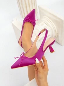 CUCCOO CHICEST Eleganti sandali da donna con punta appuntita e tacco alto, slacciati sul retro, con mini fiocco, scarpe da vestire  di colore grazioso, adatte per appuntamenti/San Valentino