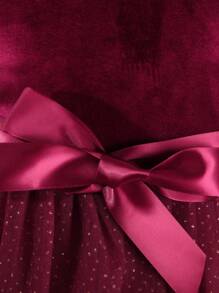 Robe de soirée élégante pour préadolescentes en velours, patchwork, pailletée et en maille, pour Noël, automne/hiver