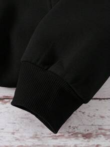 INAWLY Women's Black Hooded Sweatshirt With Van Gogh Starry Sky Print, Autumn/Winter , Graduation, Teachers For Women, Back To School Pullover Fall - Black - View 5