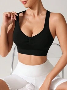 SHEIN Sport Studio Damen einfarbige ärmellose Lässig Bluse mit Cut-outs, Alltagsmode