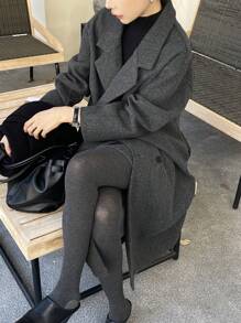 DAZY Cappotto oversize di media lunghezza in tinta unita, giacca da donna, abbigliamento autunnale da donna