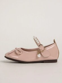 1 Pair Girls Butterfly Decor Mary Jane Soft Sole Princess Ballet Flats, Suitable For Spring/Autumn