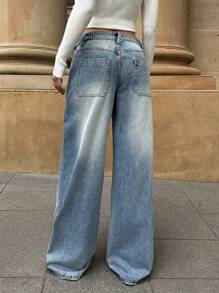 Forever 21 Women's Simple Front Button Pocket Casual Jeans, For Daily Wear - Blue - View 2