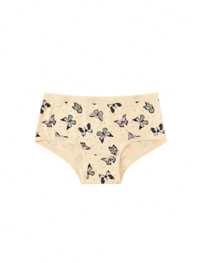 5pcs Tween Girls Minimalist Fashion Heart & Bow Dot Print Comfy Cotton Briefs, Tween Girl Cartoon Underwear Holiday Travel Releax Summer Clothes
