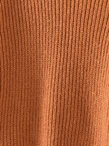 Tween Girl Solid Ribbed Knit Sweater - Khaki - View 5