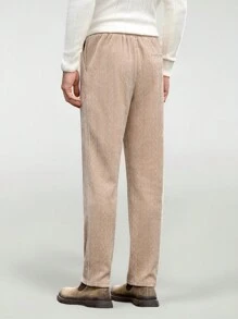 Mainfolk Slim Fit Men Mid-Rise Straight Leg Casual Pants, Suitable For Daily Wear - Apricot - View 4