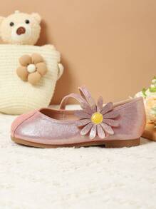 حذاء كاجوال مسطح للبنات مزين بالأقحوان، مناسب للارتداء اليومي، خريف/شتاء