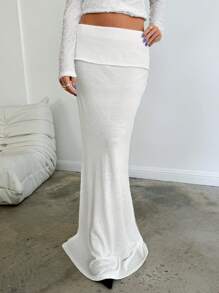 Aloruh Ladies Skirt & Knit Sweater Set, Solid Color For Fall/Winter  Casual Merry Christmas Long Sleeve  Holiday Women Outfits Thanksgiving Outfit Usa New Year Eve Dress Turtleneck Thermal Pullovers Loose Date School Skiing Travel Holiday Festival Going Out New Years Reception Graduation Daily & Casual Business Casual Chic Cozy Sweater Skirts White Maxi Skirt Elegant Fantasy - White - View 6