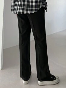 DAZY Men's Solid Color Simple Casual Long Pants,Fall Clothes - Black - View 8