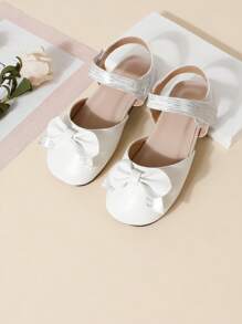 Girls' Casual Bow Decor Ankle Strap Flat Shoes