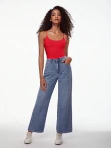 SHEIN BASICS 1pc Women's Casual Solid Color Camisole - Red - View 5