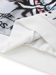 Manfinity EMRG Men's Casual Simple Stylish Hoodie, Everyday Wear Graffiti Colorful Rapper Long Sleeve Hoodie, For Friends, Husband, Boyfriend Gifts, Graffiti Hoodies, Graphic Hoodies, Streetwear Hoodies, Cartoon Hoodies - White - View 4