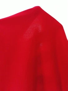SHEIN BamGlam 纯色背心+网纱拼接裙荷叶边下摆两件套新年衣服 - 紅色 - 查看 5