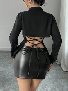 Chiquease 女士纯色前扣长袖休闲衬衫