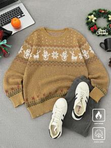 Manfinity Homme Men's Crew Neck Long Sleeve Sweater, Simple & Fashionable Casual Daily Wear - Multicolor - View 1