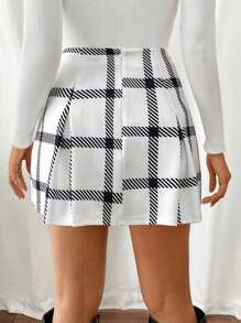 Chiquease Peste 25 de femei, ocazional, la birou, fustă midi în carouri, dulce și minimalistă