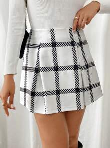 Chiquease Peste 25 de femei, ocazional, la birou, fustă midi în carouri, dulce și minimalistă