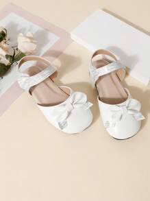 Girls' Casual Bow Decor Ankle Strap Flat Shoes