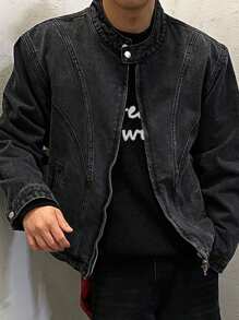 DAZY Men's Casual Letter Print Knitted Sweater, Autumn/Winter - Black - View 4