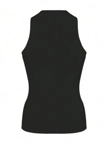 Zielony Áo ba lỗ thông thường màu trơn cho nữ cho mùa hè - màu đen - Xem 7