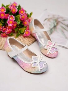 时尚休闲水钻彩虹闪光透气低跟儿童女童鞋 - 彩色 - 查看 1