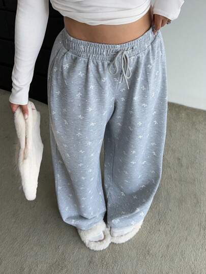 POPSWAY Pantalon de jogging ample à motif rétro américain de papillon et de pois, pantalon de sport casual grande taille