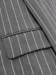 Manfinity Mode Bộ đồ đi làm kẻ sọc cho nam: Bộ áo khoác và quần - Xám - Xem 5