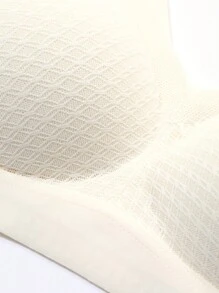 DAZY Seamless Wireless Textured Fabric Patchwork Bra - White - View 9