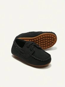 Cozy Pixies Fashionable Retro Casual Versatile Boys And Girls Soft Comfortable Baby Flat Sneakers Shoes - Black - View 8