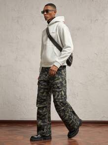 AKNOTIC Business Casual 男士宽松字母刺绣灰色针织休闲连帽运动衫，适合日常穿着，外出复古浅灰色长袖连帽衫，适合朋友、丈夫、男朋友的礼物，学校，适合秋季、冬季 - 淺灰色 - 查看 3