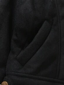 男婴、女婴和中性婴儿服装冬季服装泰迪内衬拉链翻领摩托车夹克 - 黑色 - 查看 5