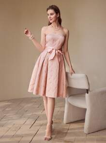 MOTF PREMIUM VESTIDO DE FIESTA TUBO DE JACQUARD FLORAL