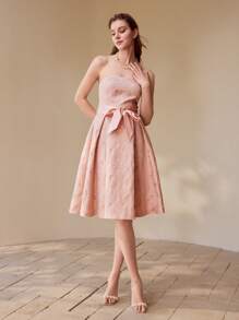 MOTF PREMIUM VESTIDO DE FIESTA TUBO DE JACQUARD FLORAL