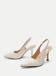 CUCCOO HITCHD Tacones altos de mujer de punta fina y pliegues minimalista para Navidad, Año Nuevo, otoño, invierno y San Valentín