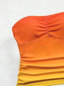Bộ đồ bơi Tankini thời trang bo gấu ombre cho nữ - màu đen - Xem 3
