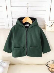 SHEIN Veste à capuche épaisse, style décontracté d'école pour garçon. Convient pour les sorties d'automne et d'hiver, la maternelle