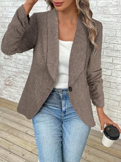 EMERY ROSE Women's Casual/Business Commuting Cape Collar Blazer, Autumn Office Wear Women