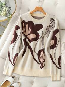 Mulvari 大码圆领毛衣，简约时尚的日常休闲装 - 彩色 - 查看 1