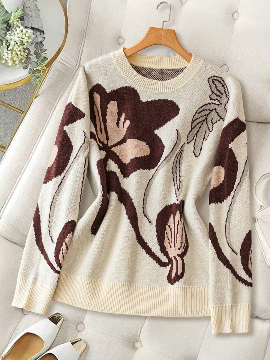 Mulvari 大码圆领毛衣，简约时尚的日常休闲装 - 彩色 - 查看 1